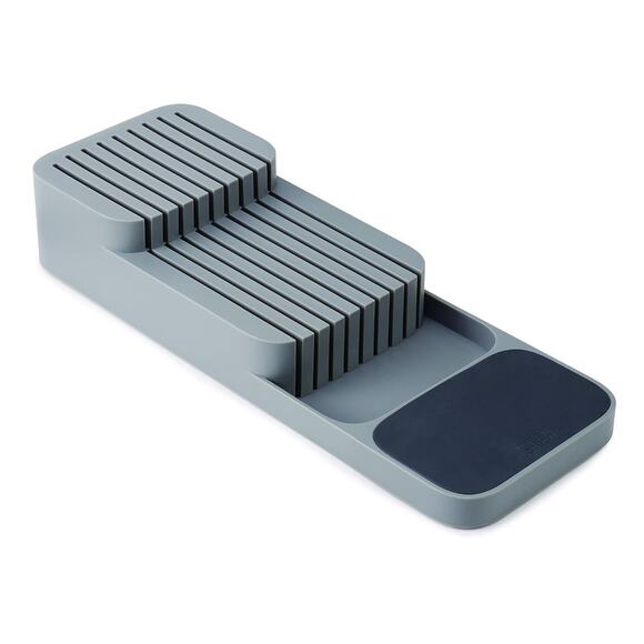 NEW Two-Tier Grey Joseph Kitchen Drawer Knife Cutlery Organizer Tray - Picture 3 of 4